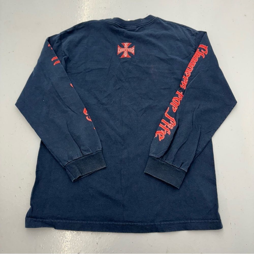 Vintage Y2K West Coast Choppers Biker Long Sleeve T Shirt Navy - Picture 2 of 5